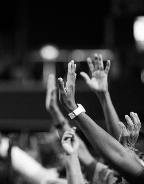 Hands Raised Praising God